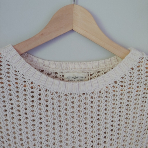 Ralph Lauren Denim & Supply Knit Sweater Short Sleeve Cropped Size Medium - Picture 4 of 11